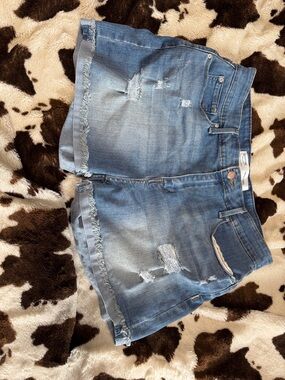 Signature by Levi Strauss Light Blue Distressed Denim Jean Shorts